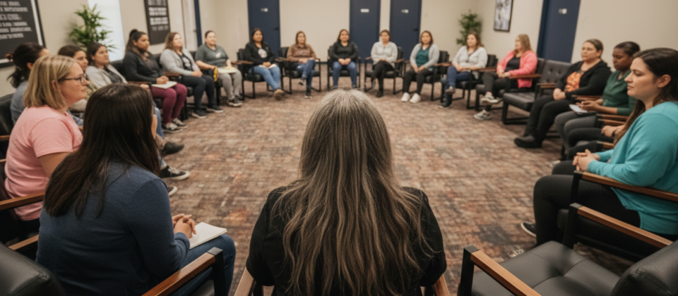Group therapy brings people together to share experiences, offer encouragement, and realize they're not alone — a powerful complement to individual counseling throughout recovery