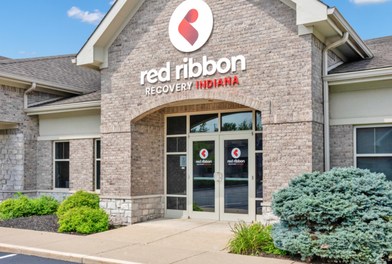Comfortable rehab center exterior at Red Ribbon Recovery Indiana, providing addiction treatment services.